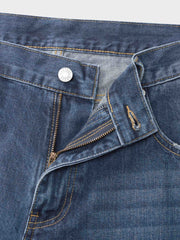 ダメージ加工赤耳 デニムパンツ9分丈